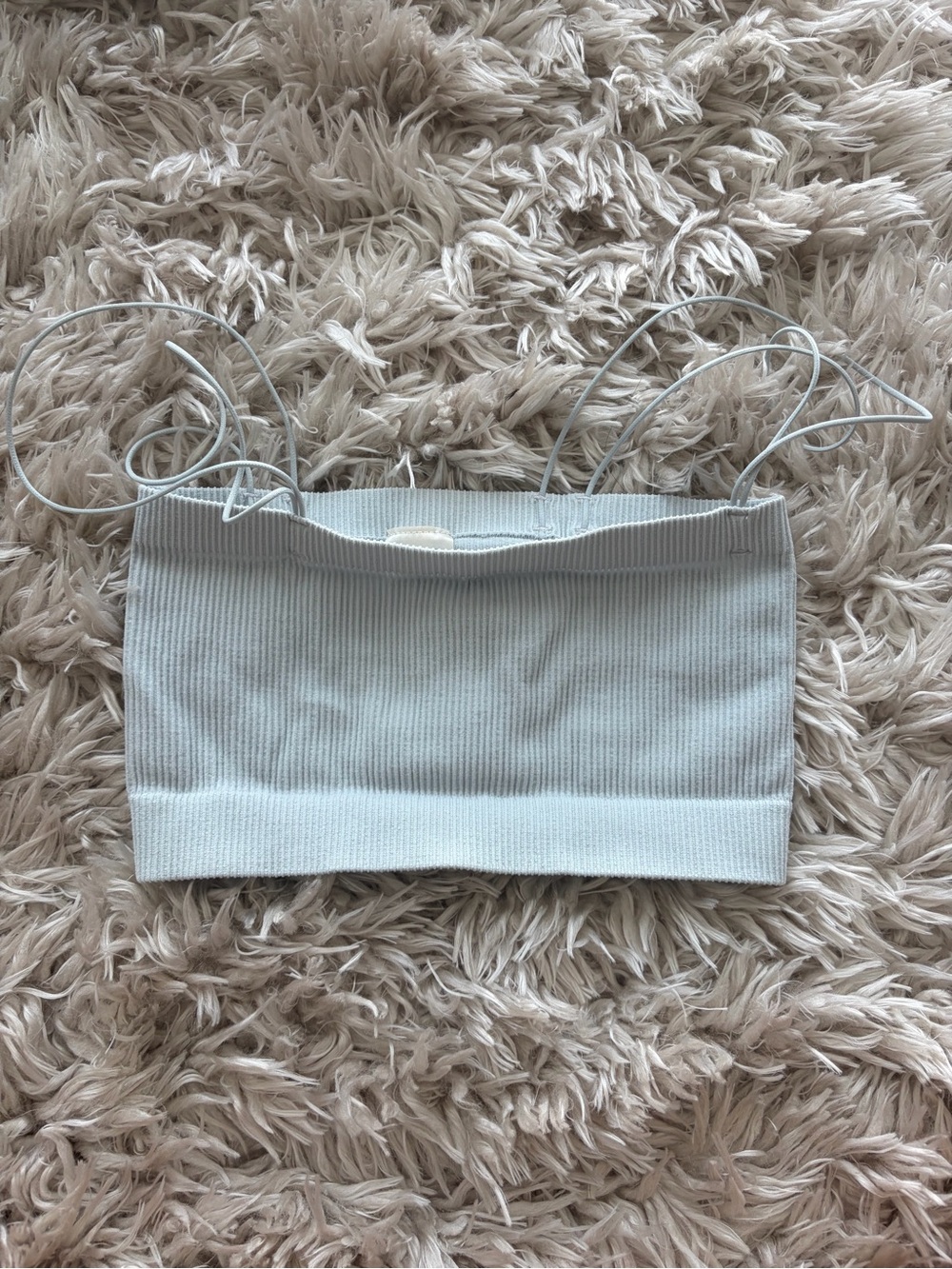 Sunday Best Pale Blue Ribbed Crop Top